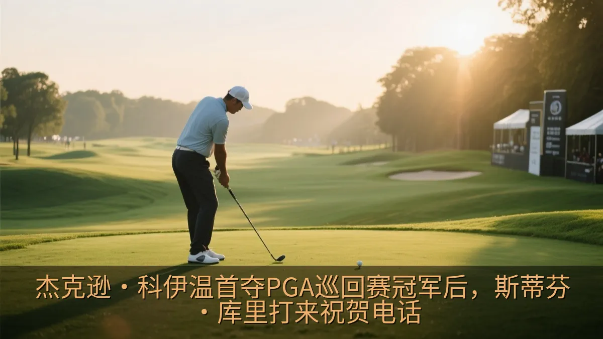 职业高尔夫球手在阳光下挥杆比赛